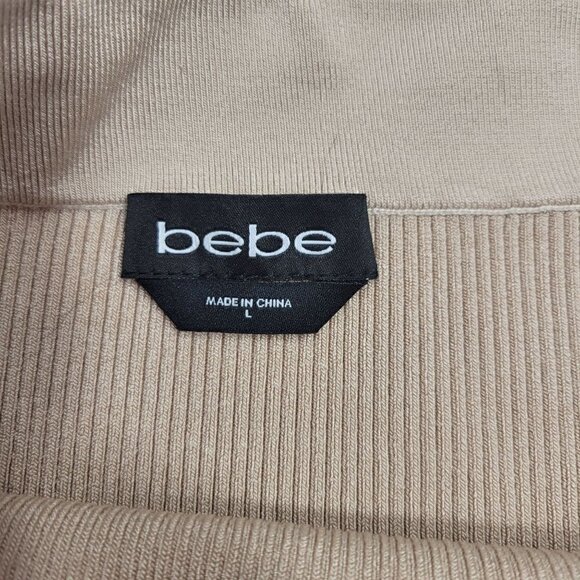 Bebe Women's Tapioca Colored Knit Textured Asymmetrical Stretchy Skirt Size L - Picture 8 of 13